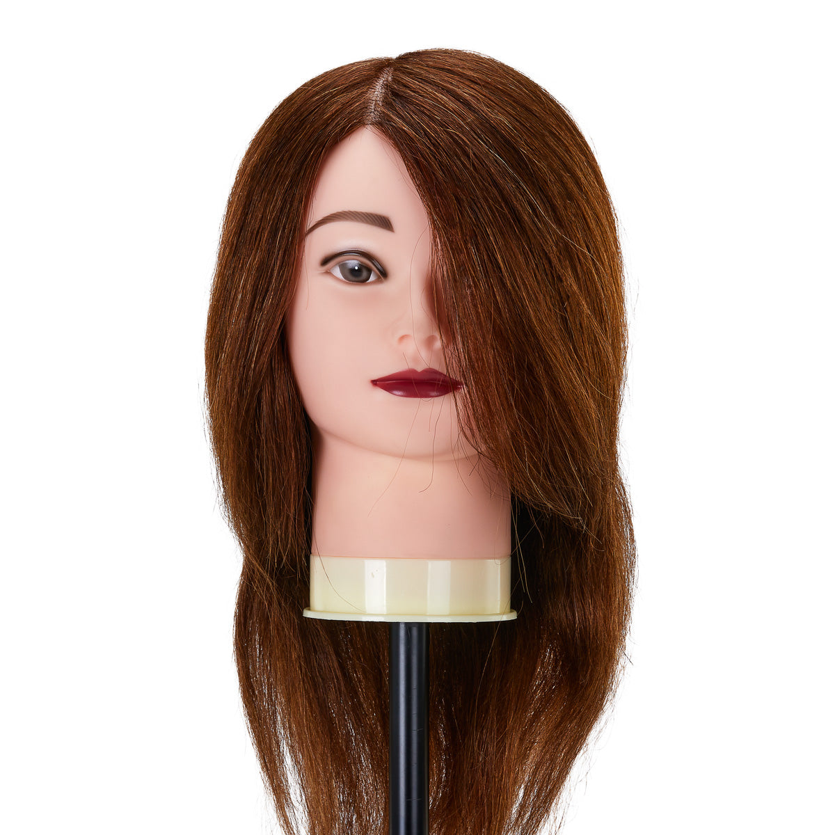 Gabbiano WZ1 hairdressing training head, natural hair, color 4#, length 16"