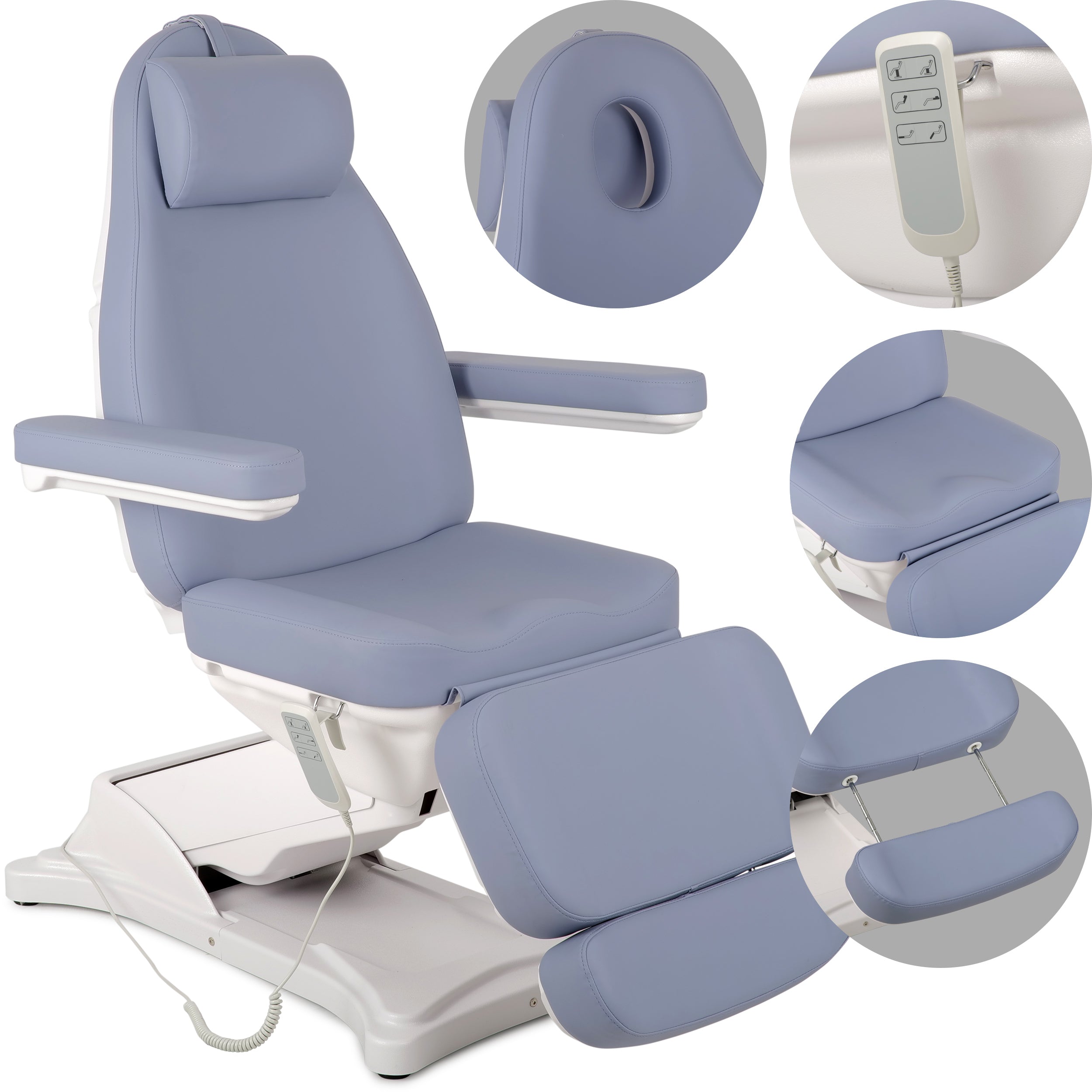 Cosmetic treatment chair, electric Elara PRO 4, violet