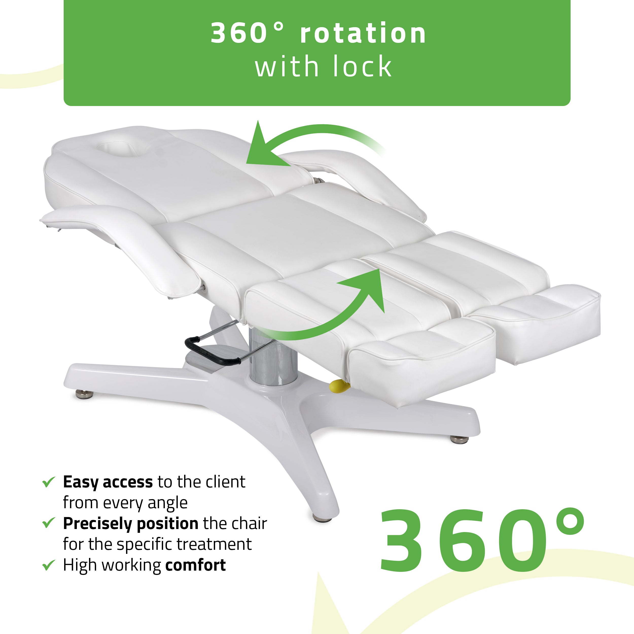 Fauteuil de beauté hydraulique MAX Bianco avec réglage pneumatique