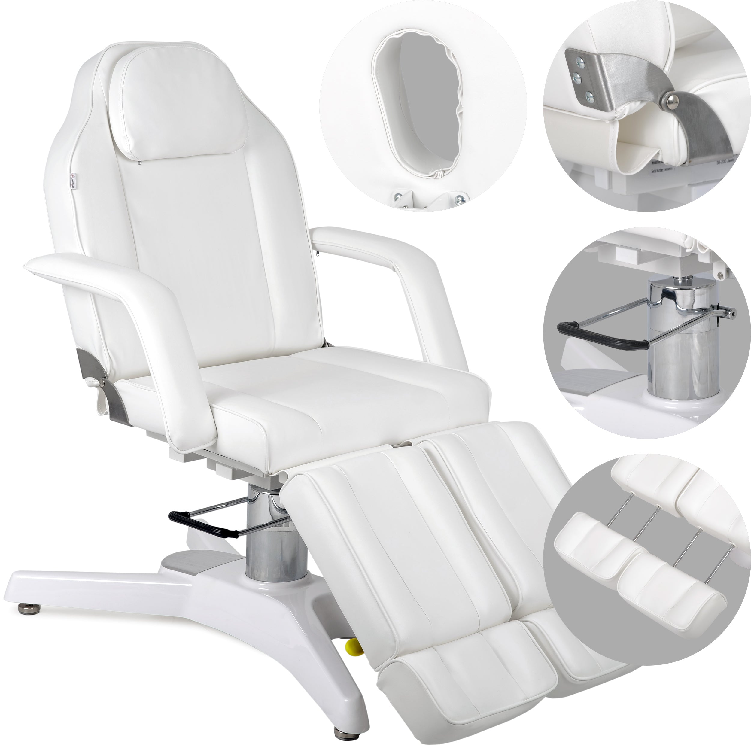 Fauteuil de beauté hydraulique MAX Bianco avec réglage pneumatique