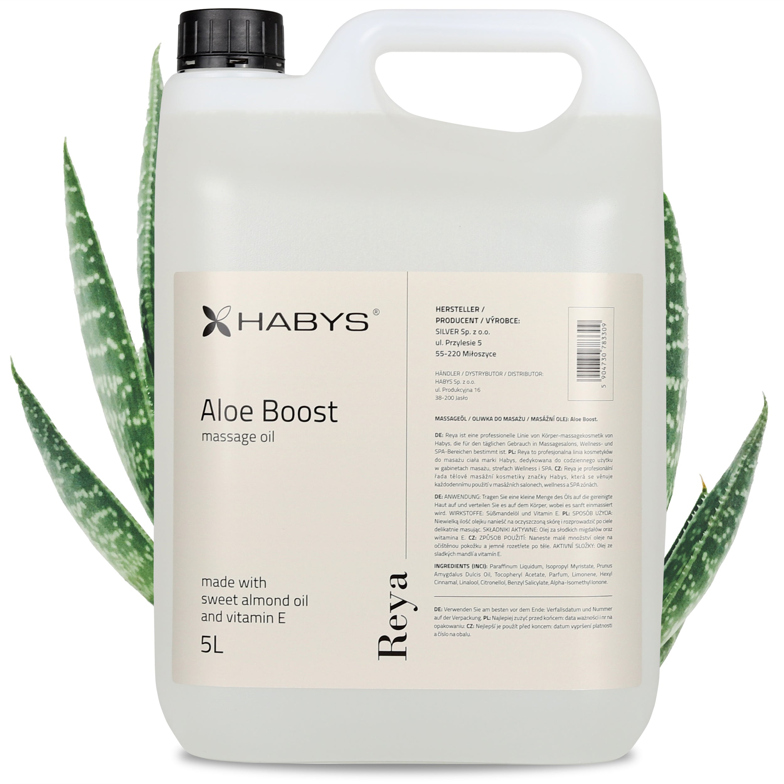 Huile de Massage, Aloe Boost, HABYS 5000 ml