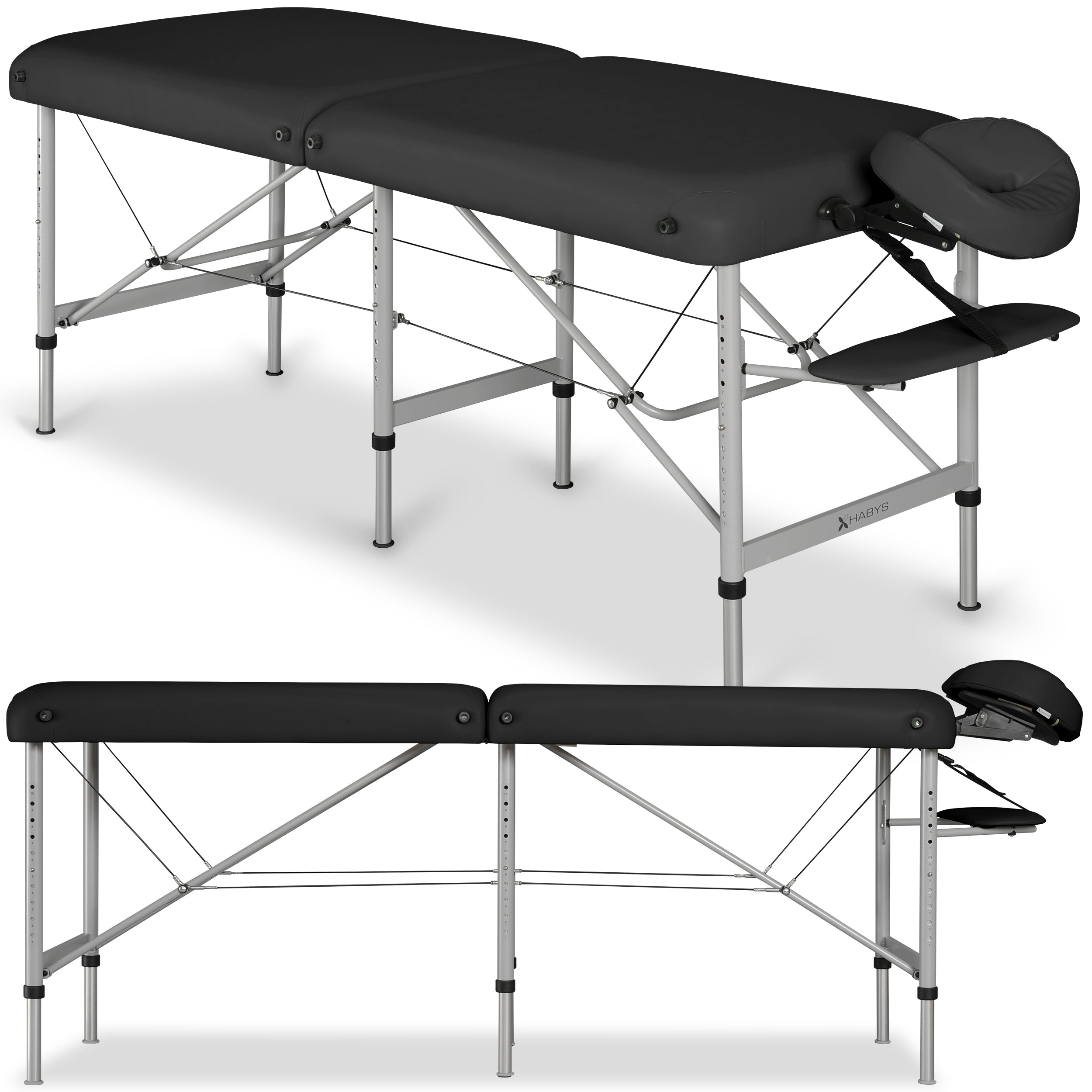 Table de massage Medmal Alu 60 Vinyle Flex K015 Noir