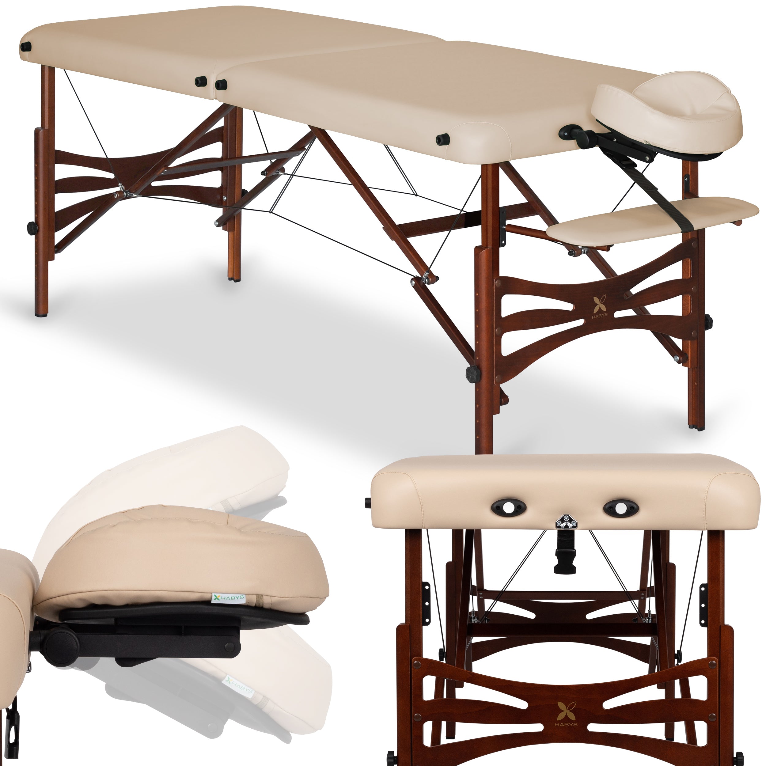 Table de massage Panda Bois Foncé 70 Vinyle Flex K033 Beige