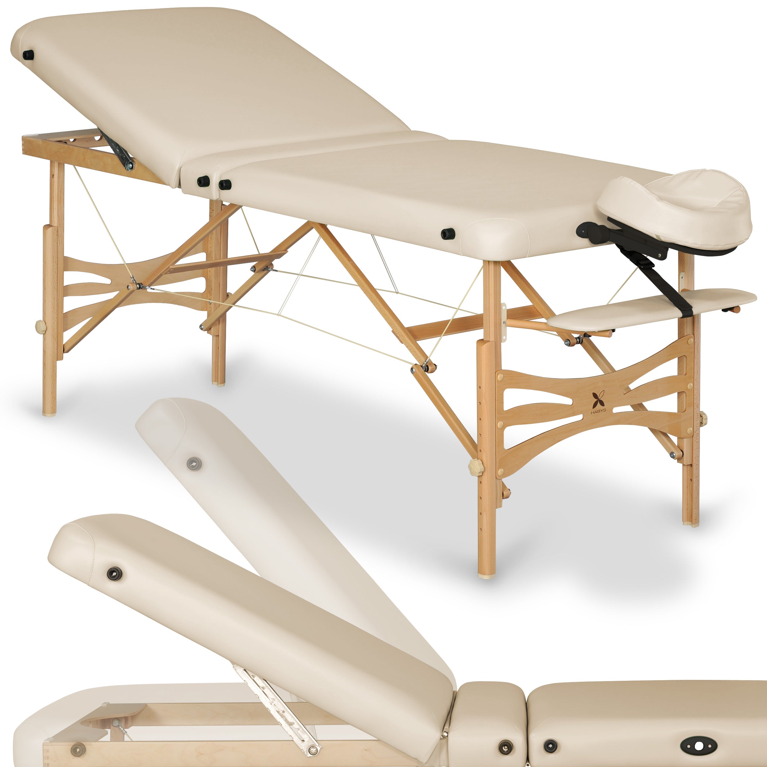 Table de massage Panda Plus Bois Clair 70 Vinyle Flex K033 Beige