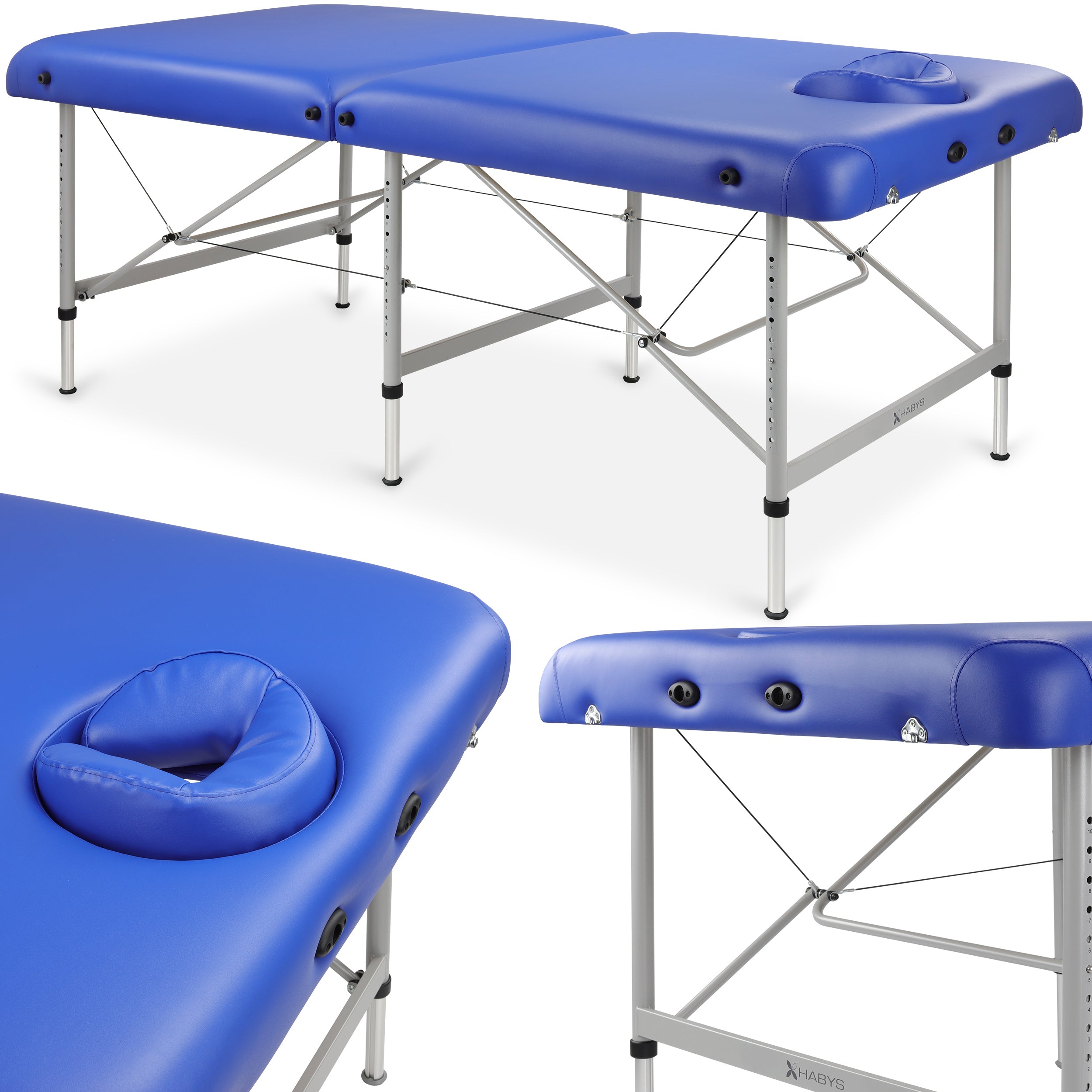 Table de massage structurale 102 Comfort avec trou facial, vinyle Flex K012, bleu marine