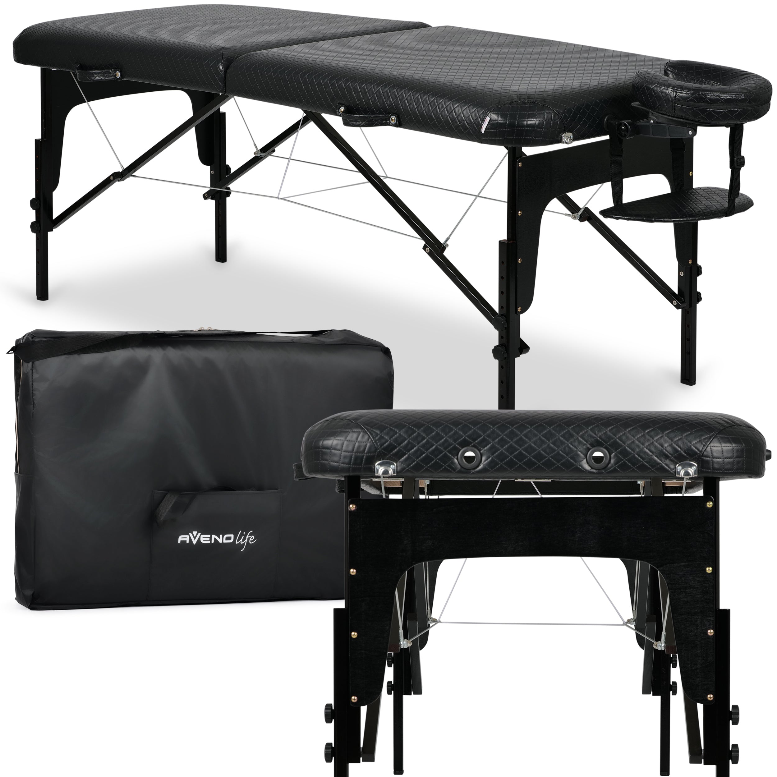 Table de massage et cosmétique portable Estetic Black Comfy Base K515 Noir