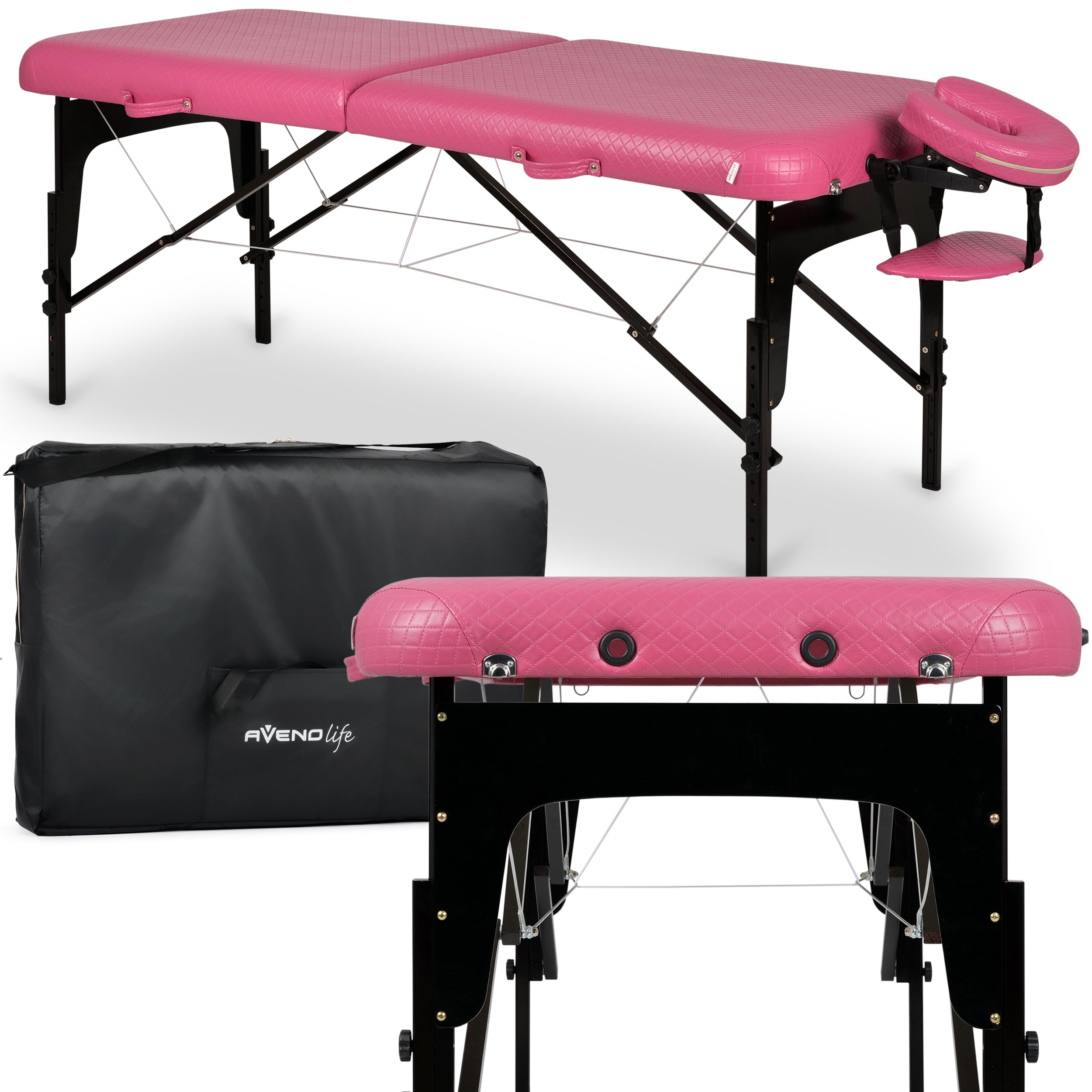 Table de massage et cosmétique portable Estetic Blush Comfy Base K510 Rose