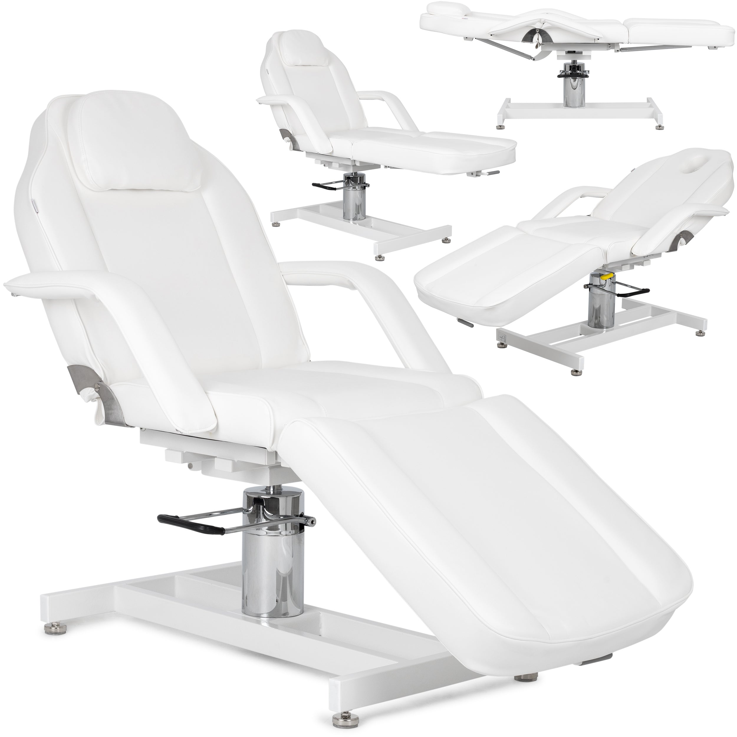 Chaise de beauté Theo Bianco – réglage pneumatique et hydraulique, blanc