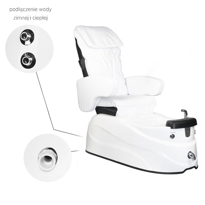 Fauteuil de pédicure Spa as-122 blanc avec fonction massage