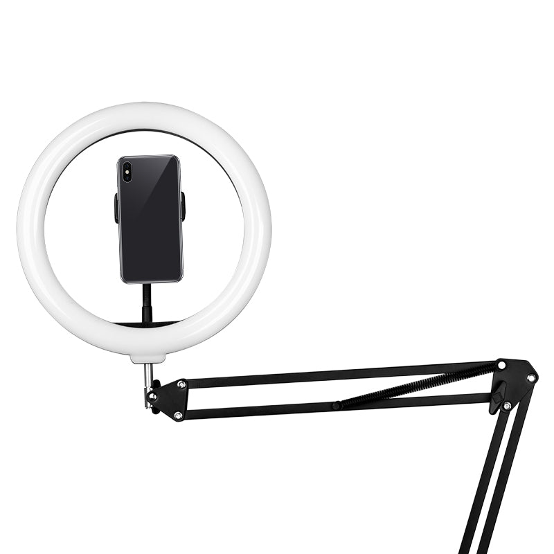 Lampe annulaire 10 » 8w LED noire pour table