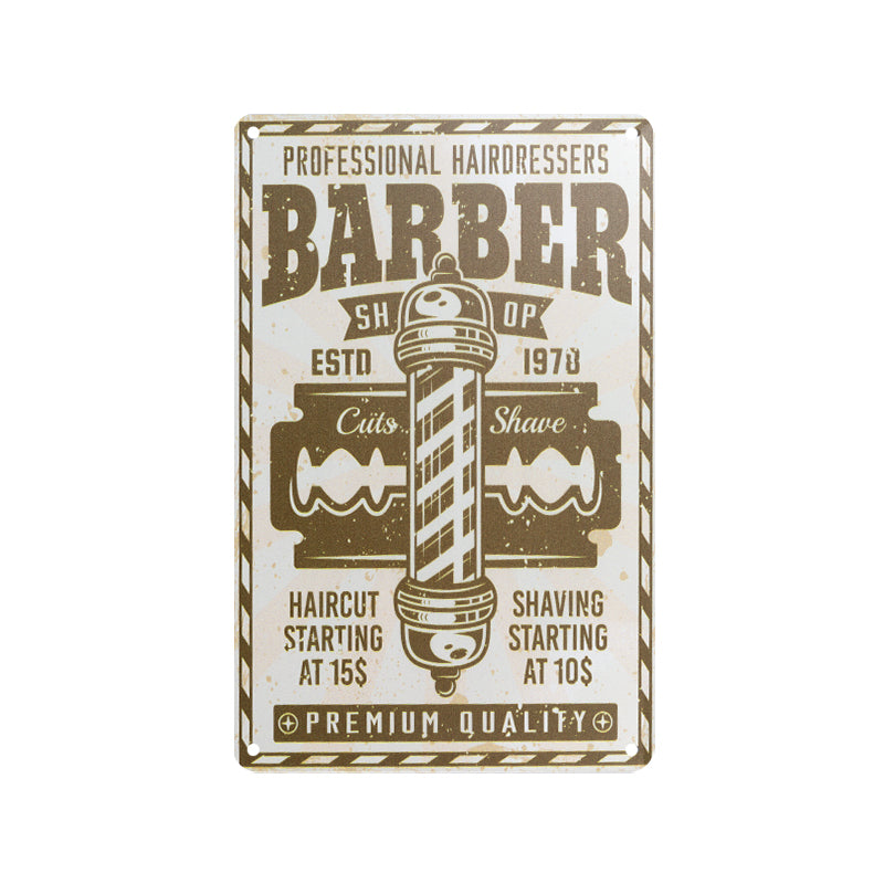 Plaque décorative barbier b022