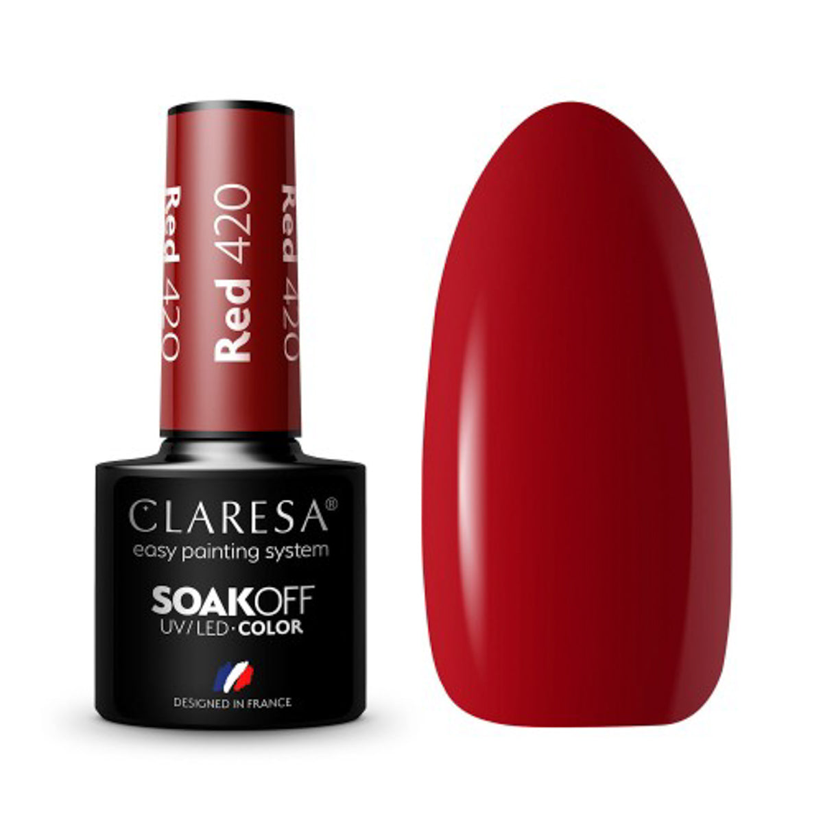 CLARESA Vernis à ongles hybride ROUGE 420 -5g